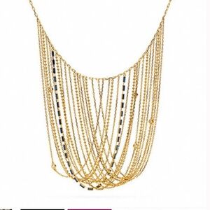 Coach Gold Multi Chain Waterfall Bib Necklace